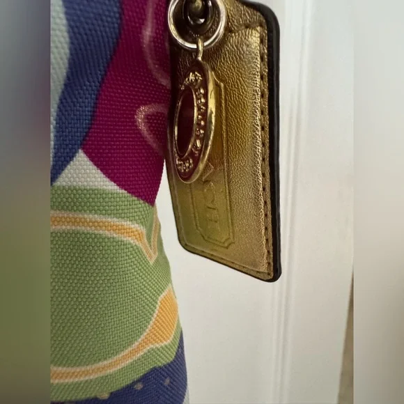 Rare Vintage Retro Multicolor Coach Poppy Pop C Graphic Art Canvas Crossbody Bag - Picture 3 of 13